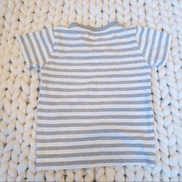 Monica + Andy Organic Stripe Crew Neck T-Shirt Gray White Size 3T - Picture 3 of 3